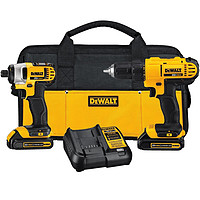 DEWALT 得伟 DCK240C2 20V 锂电池无线电钻 电螺丝刀套装 +手持照明灯