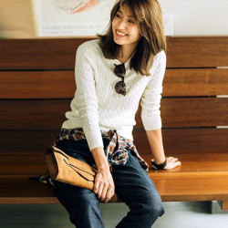 优衣库 UNIQLO 优衣库 401623 女士纽花圆领针织衫