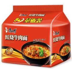 康师傅 红烧牛肉面 五连包