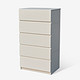 HMJIA G-C13005W 五斗柜抽屉柜抽柜住宅家具储物柜收纳柜暖白色