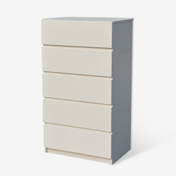 HMJIA G-C13005W 五斗柜抽屉柜抽柜住宅家具储物柜收纳柜暖白色