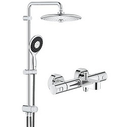 GROHE 高仪 恒温龙头带下出水 淋浴花洒套装 (260mm大顶喷，130mm保颂4键11式手持）