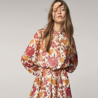 Massimo Dutti 06641827712 女款真丝雪纺连衣裙
