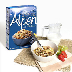 英国原装进口 欧倍（Alpen）瑞士风味燕麦干果早餐 (未加糖) 全谷物营养早餐麦片 560g