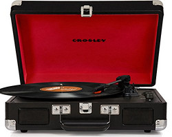 Crosley 克罗斯利 CR8005D-BK 蓝牙便携三速转盘唱机 黑色（美国品牌 香港直邮）(包邮包税)