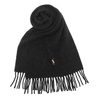 拉夫劳伦RALPH LAUREN Signature Italian Wool 纯色羊毛流苏围巾