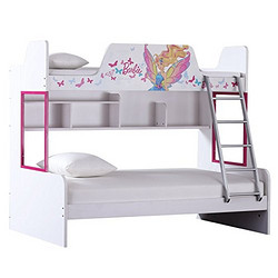 儿童家具芭比高低床子母床成套儿童床上下床组合双层床上下铺床（芭比仙子，1200mm*2000mm，高低床+梯柜）