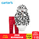 Carter's3件套装女宝宝摇粒绒洋气外套连体衣婴儿童裤121G768Q M *2件