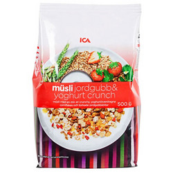 瑞典进口 ICA 草莓酸奶麦片500g *12件
