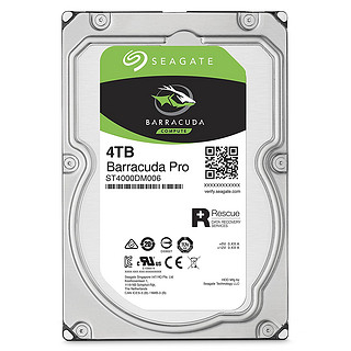 SEAGATE 希捷 酷鱼BarraCuda Pro系列 3.5英寸 台式机硬盘 4TB (CMR、7200rpm、256MB) ST4000DM006