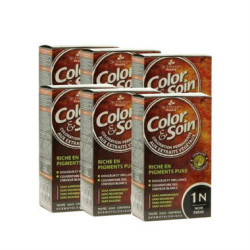 Les 3 Chênes 三橡树天然植物染发剂 1N 乌木黑色 60ml *6盒 