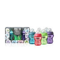 中亚Prime会员：tommee tippee 汤美天地 Closer to Nature 母乳自然系列 Fiesta 彩色奶瓶 260ml*6个  *2件