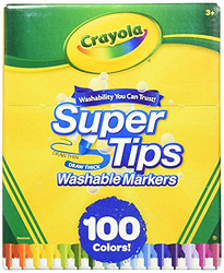 Crayola 极细笔尖100色安全可水洗马克笔