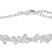 SWAROVSKI 施华洛世奇 5146743 树叶形 仿水晶手镯 白金色 可调大小