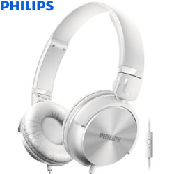 飞利浦（PHILIPS）手机耳机 强劲低音 平折 SHL3065（白）