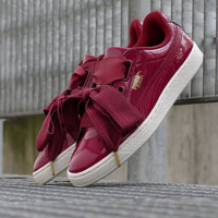 7码起、中亚Prime会员:PUMA 彪马 Basket Heart Patent 女士运动板鞋