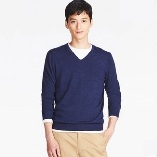 UNIQLO 优衣库 400621 男士美利奴羊毛针织衫