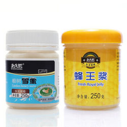 北大荒 东北黑蜂 新鲜蜂王浆纯蜂蜜组合（蜂王浆250g+1918系列椴树雪蜜250g） *2件