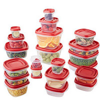 中亚Prime会员：Rubbermaid Easy Find Lids系列 食物储藏盒 42件套 红色 *3件