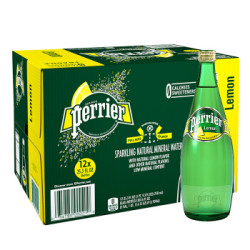 perrier 巴黎水 天然气泡矿泉水 柠檬味 750ML*12瓶/箱 *4件