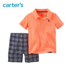Carter's 男童 229G123 橘色短袖短裤套装