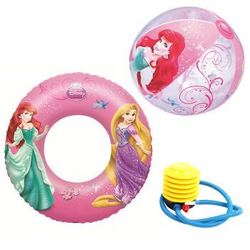 Bestway迪士尼公主Disney 儿童游泳套装（游泳圈+沙滩球、附赠充气泵、适合3-6岁儿童初学游泳、戏水使用）