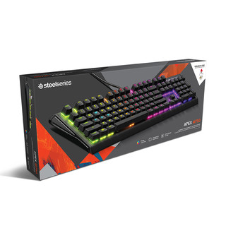 steelseries 赛睿 APEX M750 104键 有线机械键盘 黑色 赛睿QX2红轴 RGB
