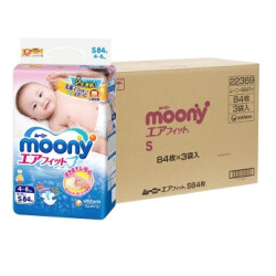 moony 尤妮佳 婴儿纸尿裤 S84片*3