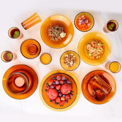 DURALEX /多莱斯 法国进口餐具套装餐盘餐碗杯子30件套8人经典装微波炉适用 琥珀色