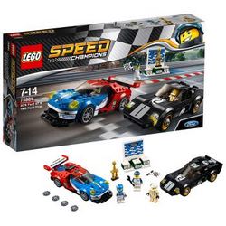 LEGO乐高 积木超级赛车系列 儿童积木拼插玩具 男孩玩具 7-14岁 福特 GT 与 1966福特 GT40 75881