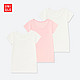 双12预告：UNIQLO 优衣库 小童全棉短袖T恤（3件装）