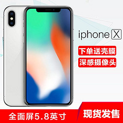 苹果(Apple)海外版 iPhone X 全屏手机5.8英寸 Face ID 银色 64GB