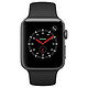 Apple Watch Series 3智能手表（GPS+蜂窝网络款 42毫米 深空灰色铝金属表壳 黑色运动型表带 MQQT2CH/A）