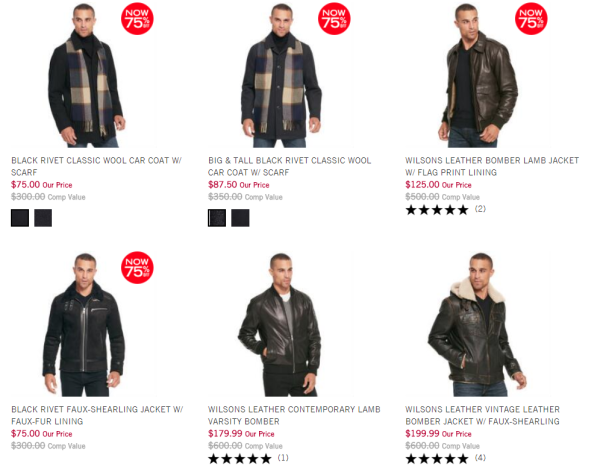 WILSONS LEATHER美国官网 精选男女秋冬服饰专场