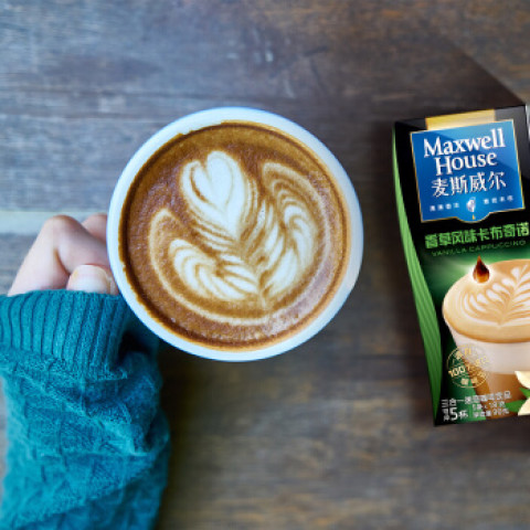 maxwellhouse麦斯威尔香草卡布奇诺咖啡5条90g12件