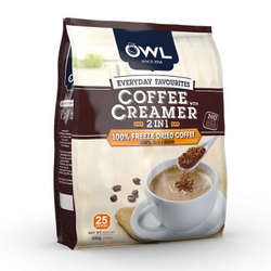 马来西亚进口 猫头鹰(OWL) 二合一冷凝速溶咖啡(原味) 300g 冻干干燥咖啡 *3件