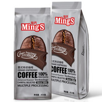 京东PLUS会员：MingS 铭氏 商用系列 意式特浓咖啡豆 454g    *2件