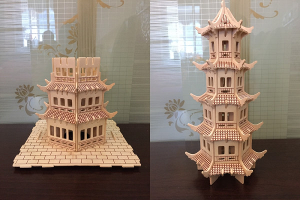 雷峰塔木质拼搭模型,培养孩子的动手能力