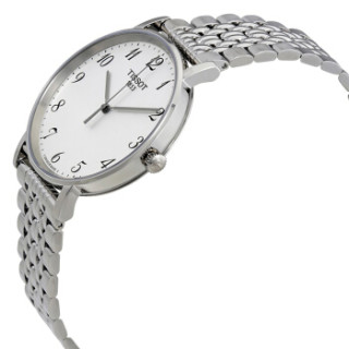TISSOT 天梭 魅时系列 钢带石英中性表 T109.410.11.032.00 38mm 白色 银色 不锈钢