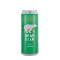 HARBOE 哈尔博 德国进口 豪铂熊（BearBeer）豪铂熊清爽啤酒500ml*24听整箱装