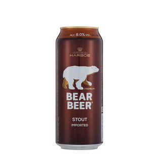 BearBeer 豪铂熊 原装进口 豪铂熊（Harboe）豪铂熊世涛啤酒500ml*24听整箱装