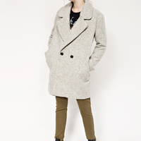 URBAN REVIVO WE50R1GN0001 女士羊毛混纺大衣