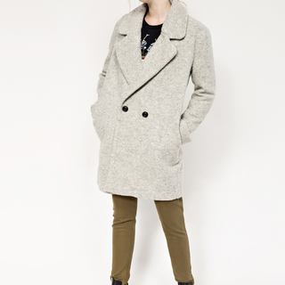 URBAN REVIVO WE50R1GN0001 女士羊毛混纺大衣