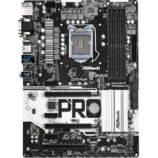 华擎（ASRock）Z270 Pro4主板（ Intel Z270/LGA 1151 ）