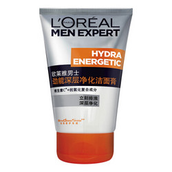 欧莱雅(LOREAL)男士劲能深层净化洁面膏 100ml(男士洗面奶 清洁排浊)