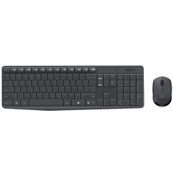 罗技(Logitech)MK235 键鼠套装 无线键鼠套装 办公键鼠套装 全尺寸 黑灰色 自营 带无线2.4G接收器