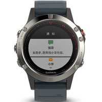 佳明（GARMIN）fenix5飞耐时5中文蓝宝石玻璃镜面光学心率GPS多功能定位登山跑步智能运动表腕表银色版