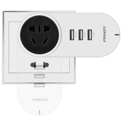 PISEN 品胜 3USB 旋转智能可调插座 2.4A