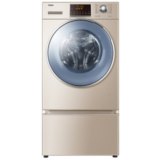 海尔（Haier)10公斤复式变频洗烘一体滚筒洗衣机 蒸汽防皱烘干 洗衣不弯腰 XQGH100-HB12858GU1