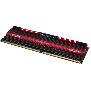 十铨(Team) 炫光系列灯条 红色LED呼吸灯 DDR4 2400 8G 台式机内存